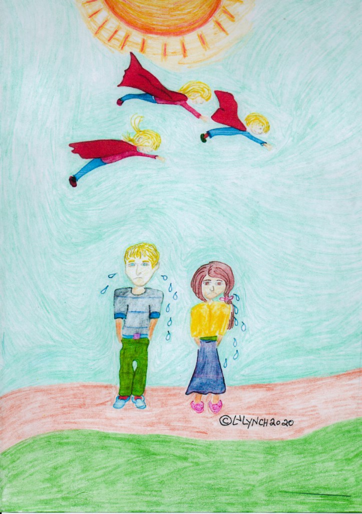 Mother and Father weep that the donuts are ruined Children's SuperHero stories